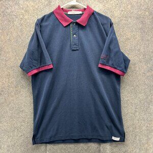 Jack Nicklaus Polo Shirt Mens Medium Blue Purple Mesh Preppy Casual Cotton